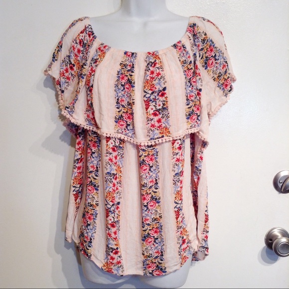 bobeau Tops - BOBEAU Plus Size Floral Off The Shoulder Top